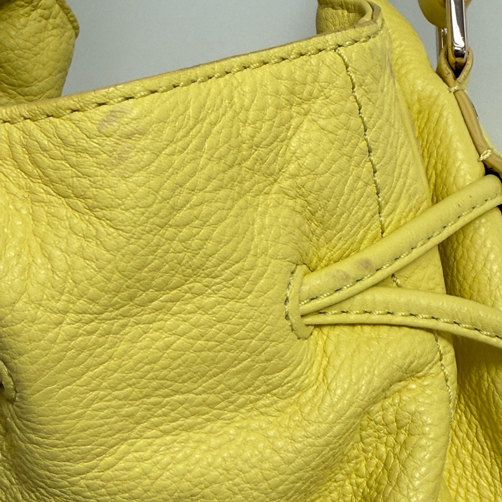 Cole Haan Yellow Leather Hobo Bucket Style Bag Great Condition - Picture 6 of 12